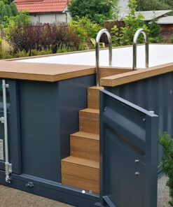 Piscina contenedor de 6,2 m x 2,5 m con bomba de calor, paquete Premium