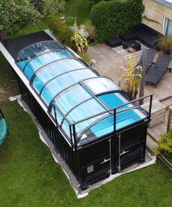 Piscina Contenedor 6,11 x 2,5m Lista para Usar con Techo, Pack Premium
